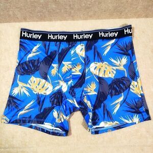 Hurley Men's Blue Tropical Print Boxer Briefs #J